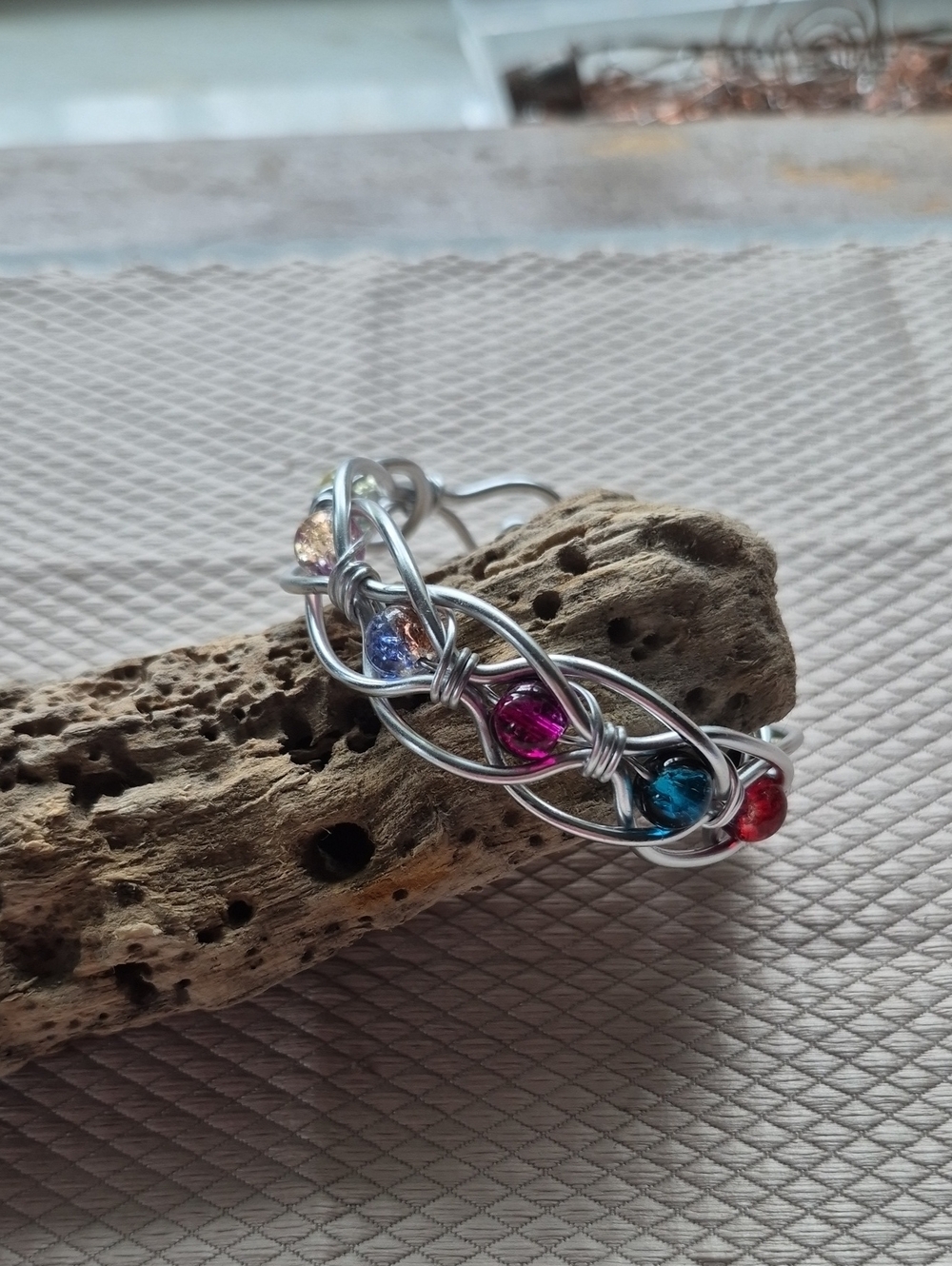 Multicolor Crystal Wire Wrapped Women's Bracelet